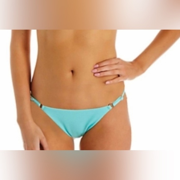 NWOT Nanette Lepore Mint Ribbed Bikini Bottom Sz 8 - Picture 1 of 10